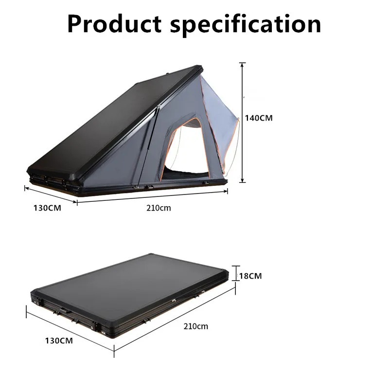 Customize Adventure Triangle Aluminum Hard Shell Roof Top Tent Waterproof Quick Automatic Opening 2-3 Person Cars Dachzelt